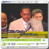 Click to open video of Ald. Wade's Inauguration speech. 