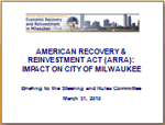 ARRA Impact on Milwaukee Slide Show