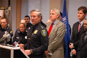 Chief Flynn and Mayor Barrett announce violent crime drops 10% in 2008