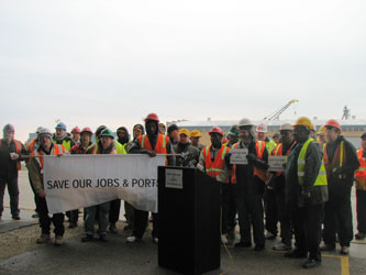 These ILA men all came out on their personal time to petition to the media to save their jobs threatened by Wis DNR rules on ballast water. Some have worked on the docks for 40 years.