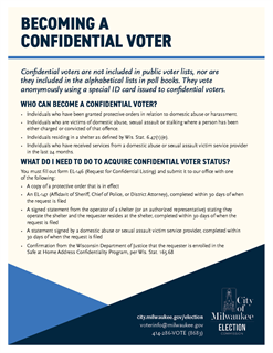 Information on becoming a confidential voter in Wisconsin