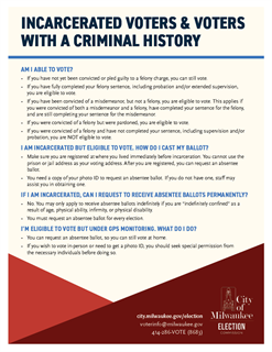 Information on voting as an incarcerated voter