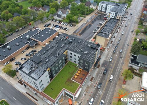 Solar array at King Library