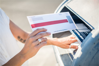 customer paying utility bill by mail