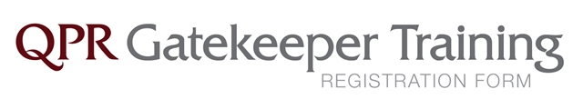 QPR Gatekeeper Training registration heading