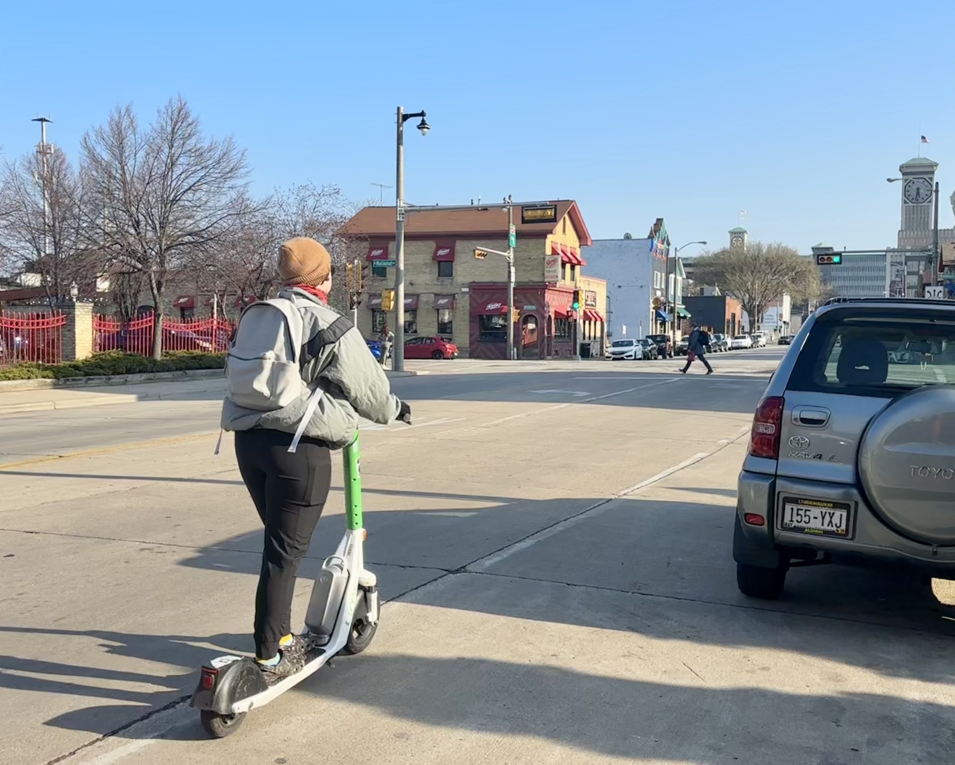 Scooter rider on S. 2nd Street