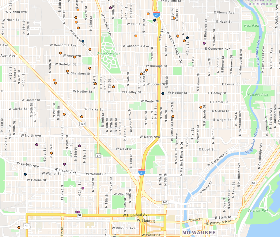 Cropped Map of Milwaukee