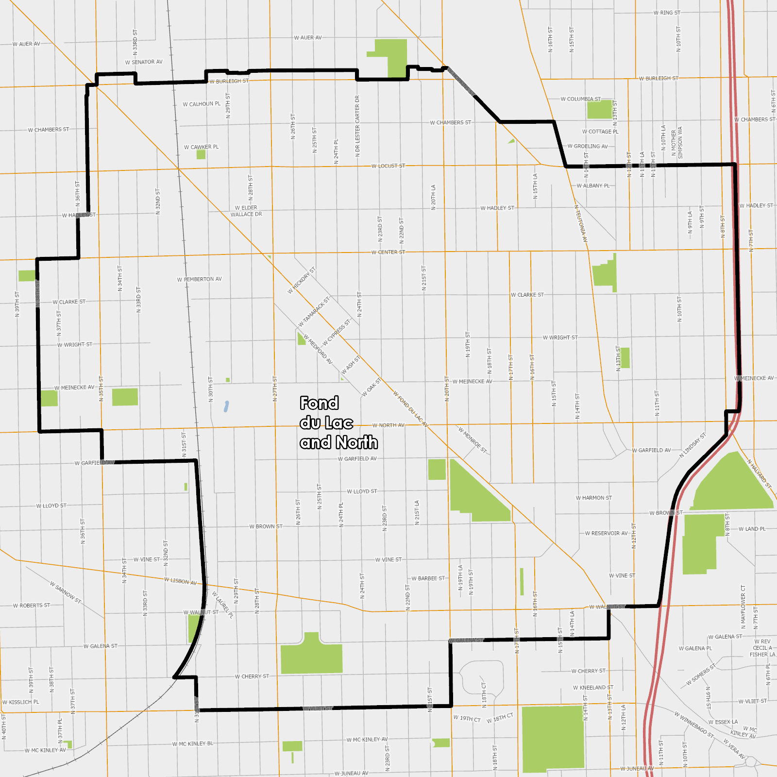 Map of Fond du Lac and North Plan Area