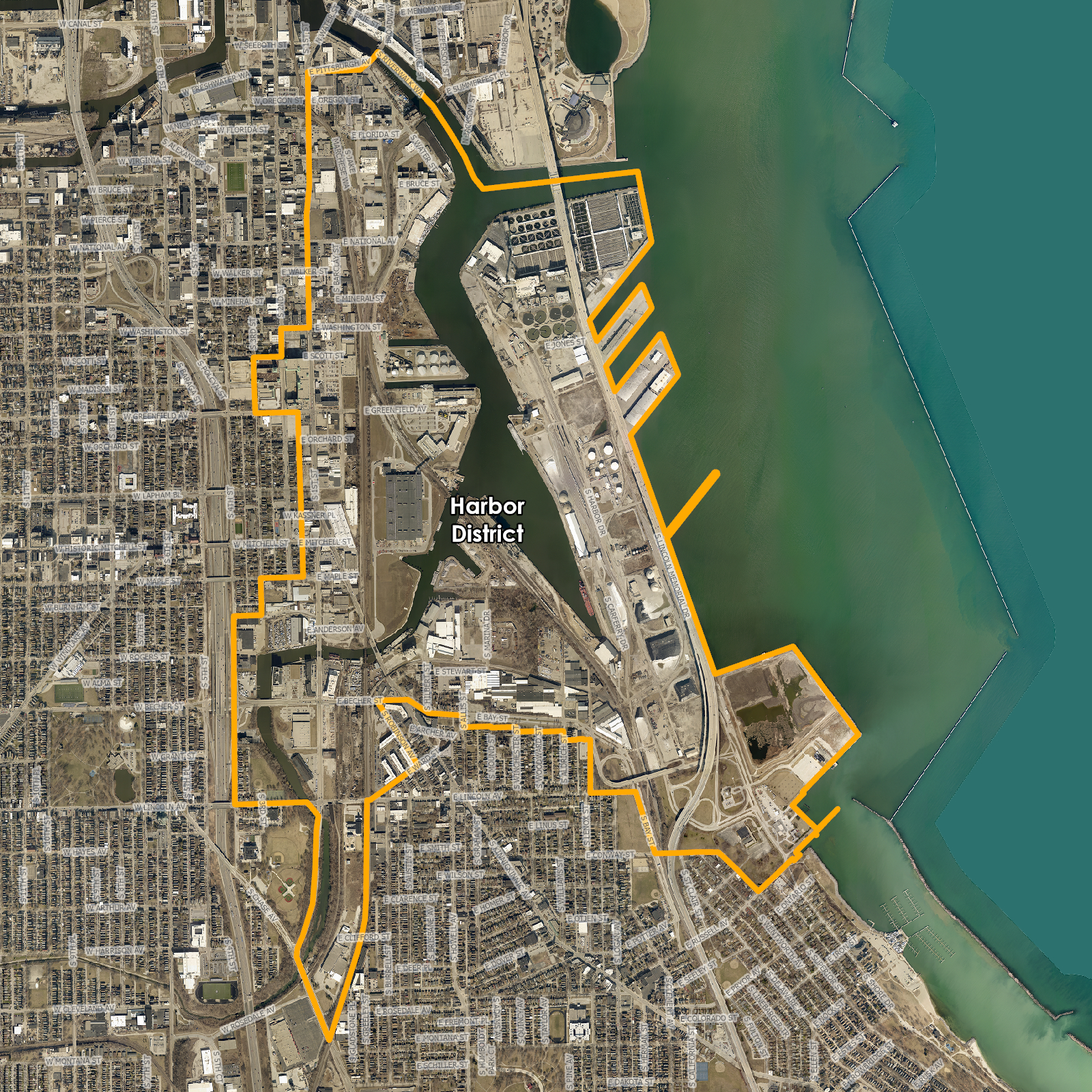 Map of Harbor District Plan Area