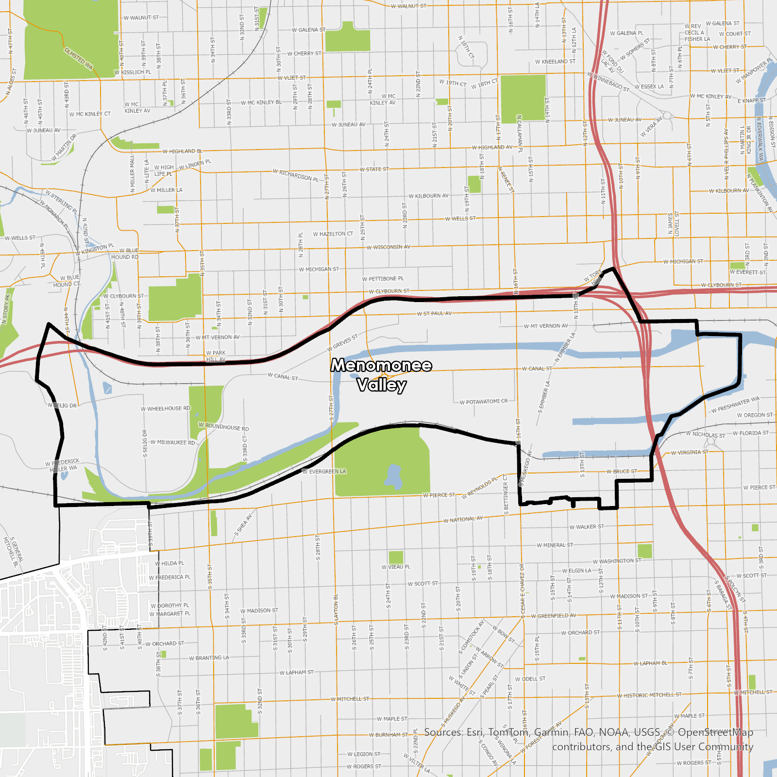 Map of Menomonee Valley Plan Area