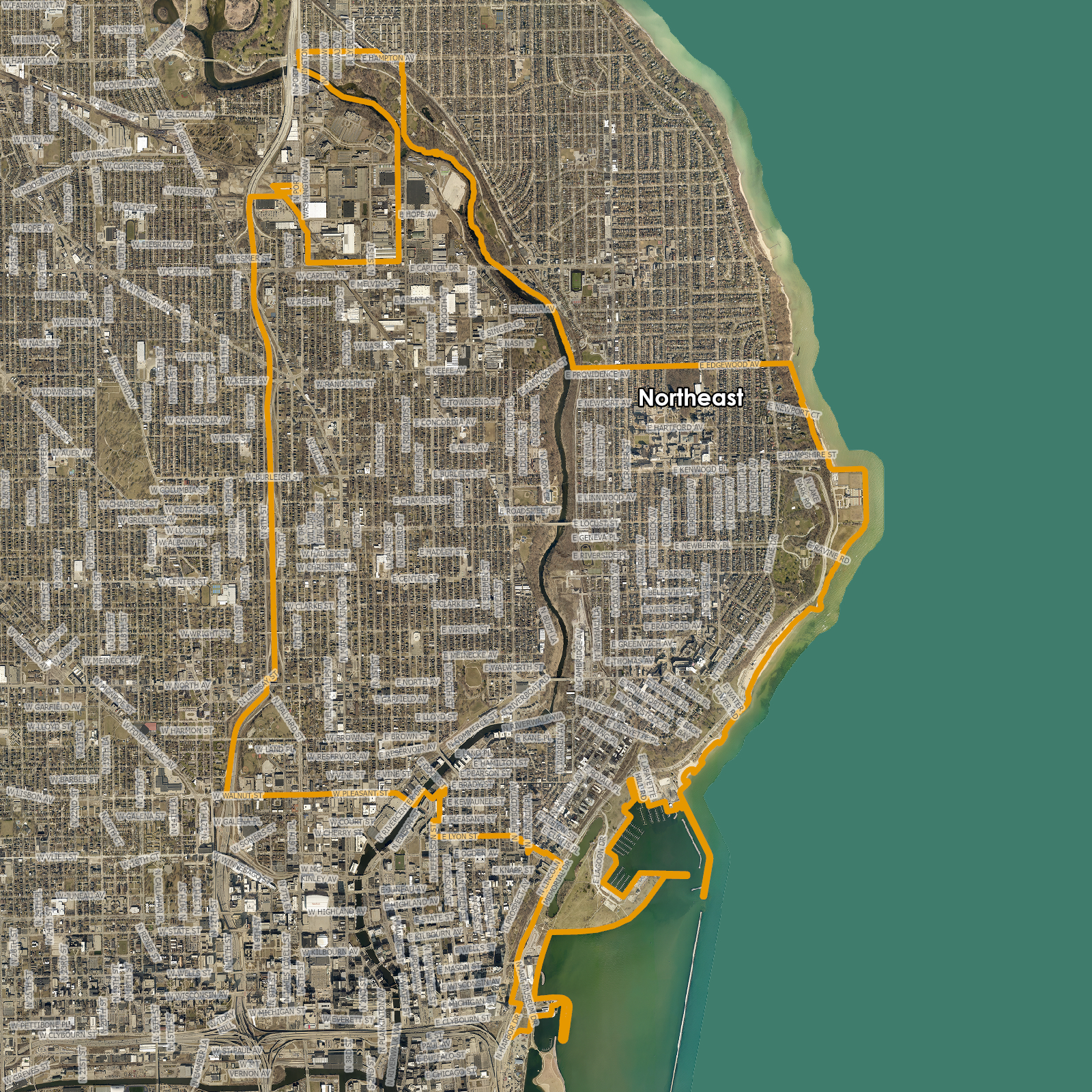 Map of Northeast Plan Area