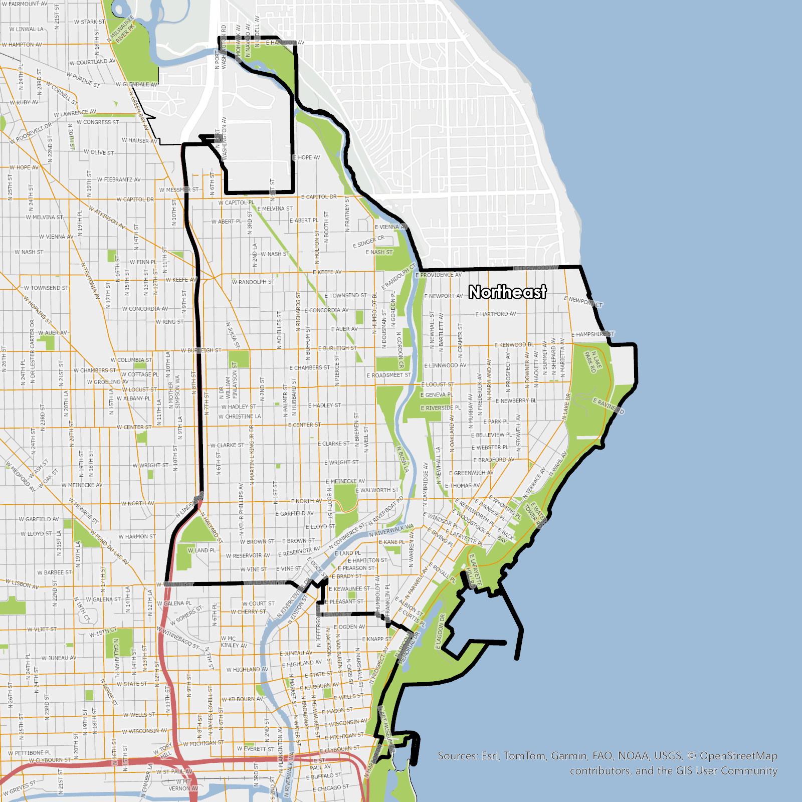Map of Northeast Plan Area