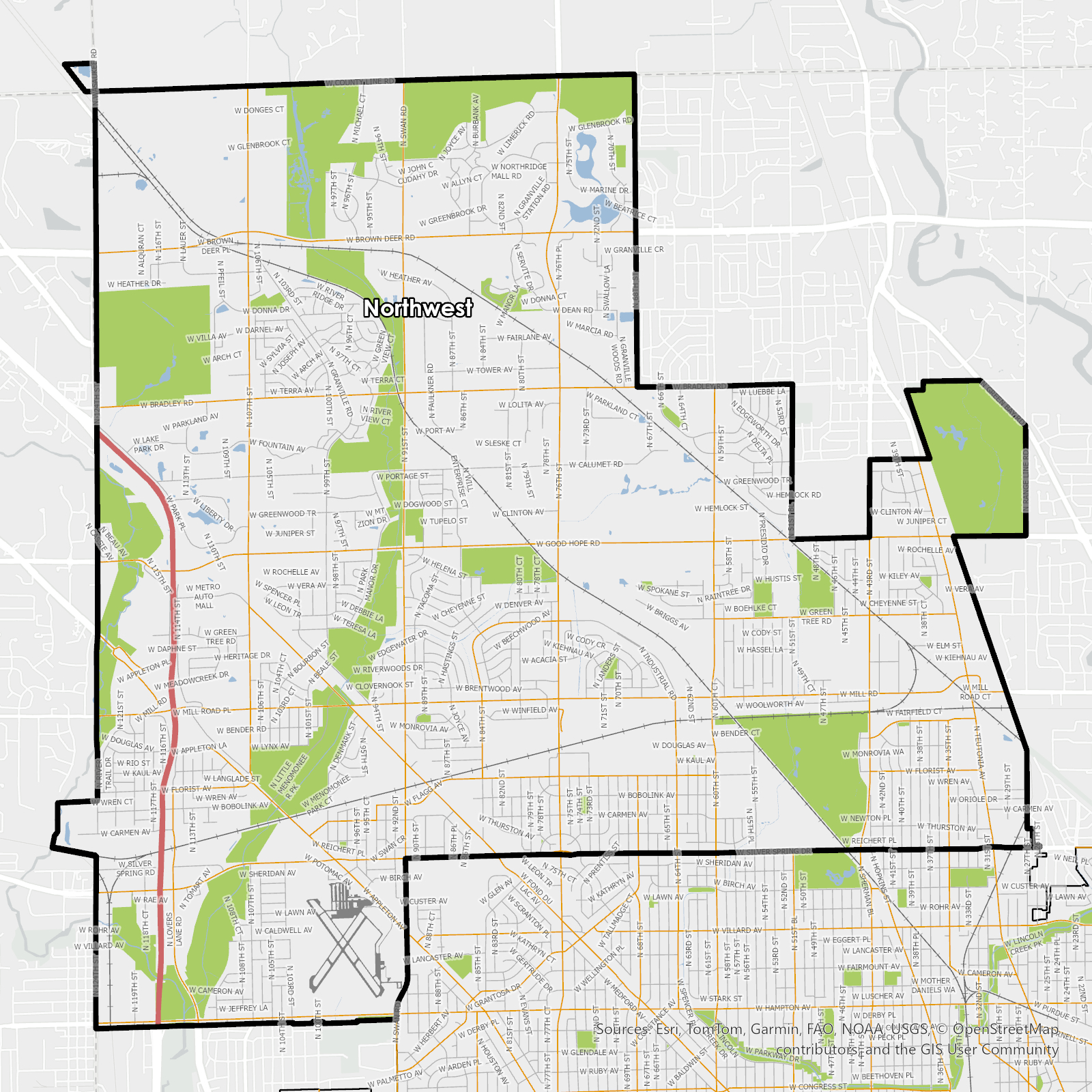 Map of Northwest Plan Area