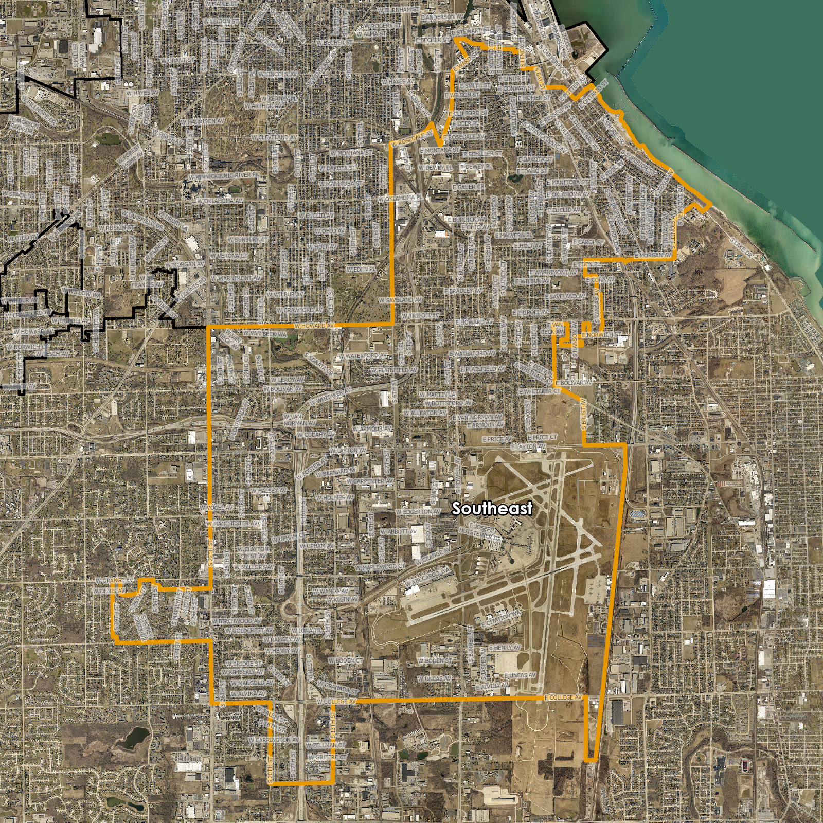 Map of Southeast Side Plan Area