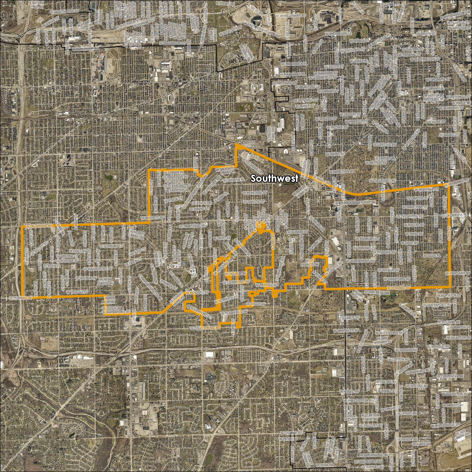 Map of Southwest Side Plan Area