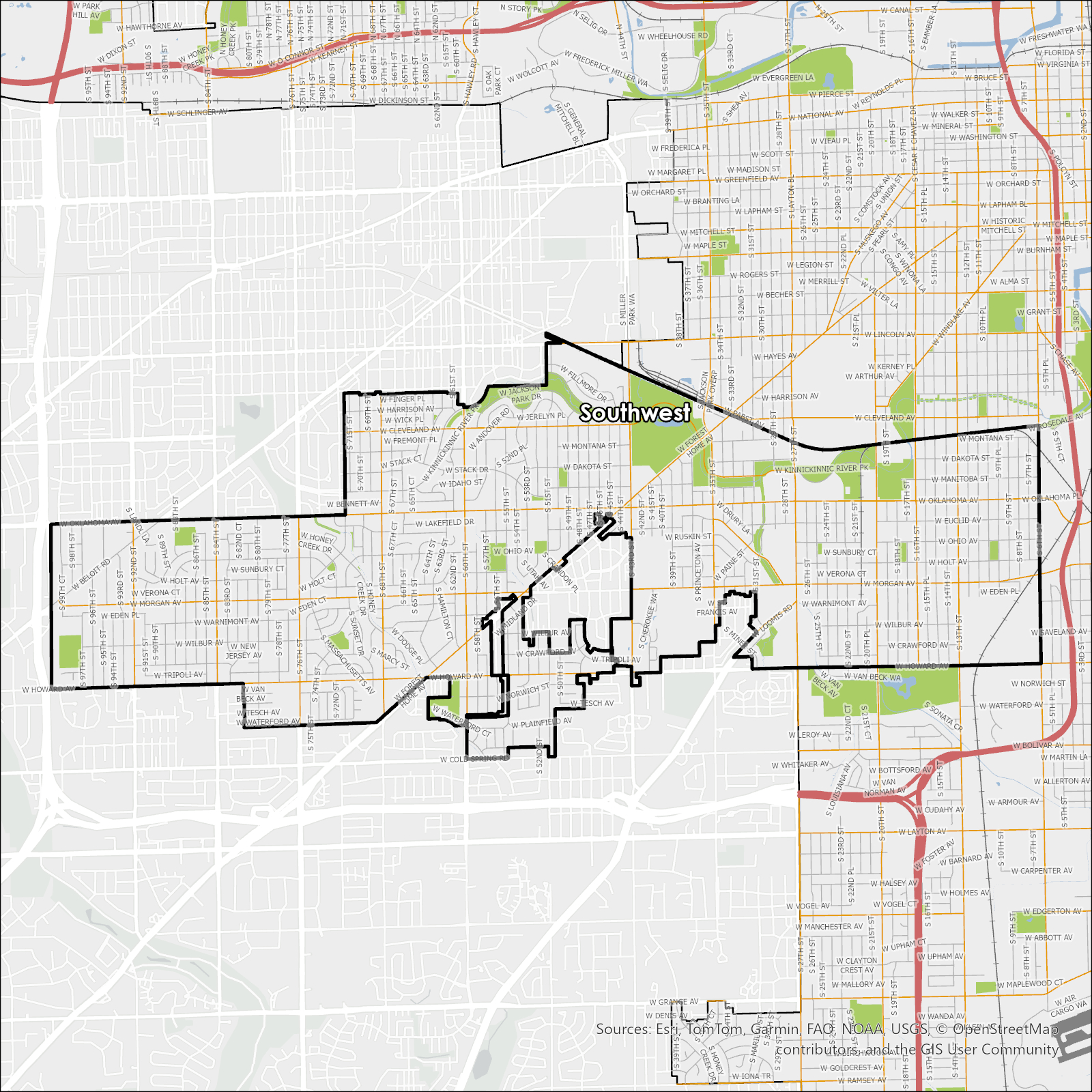 Southwest Side Plan Area Map