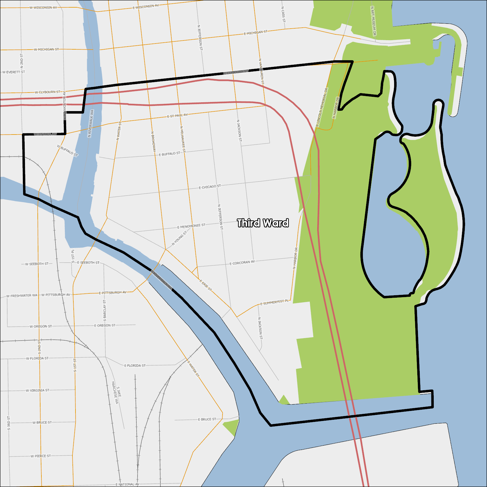 Map of Third Ward Plan Area