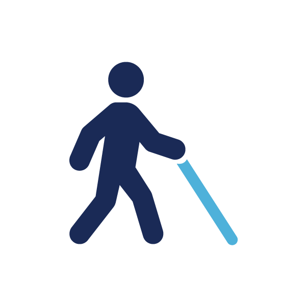 Pedestrian with Cane
