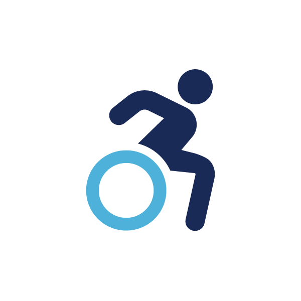 Pedestrian with Wheelchair Moving