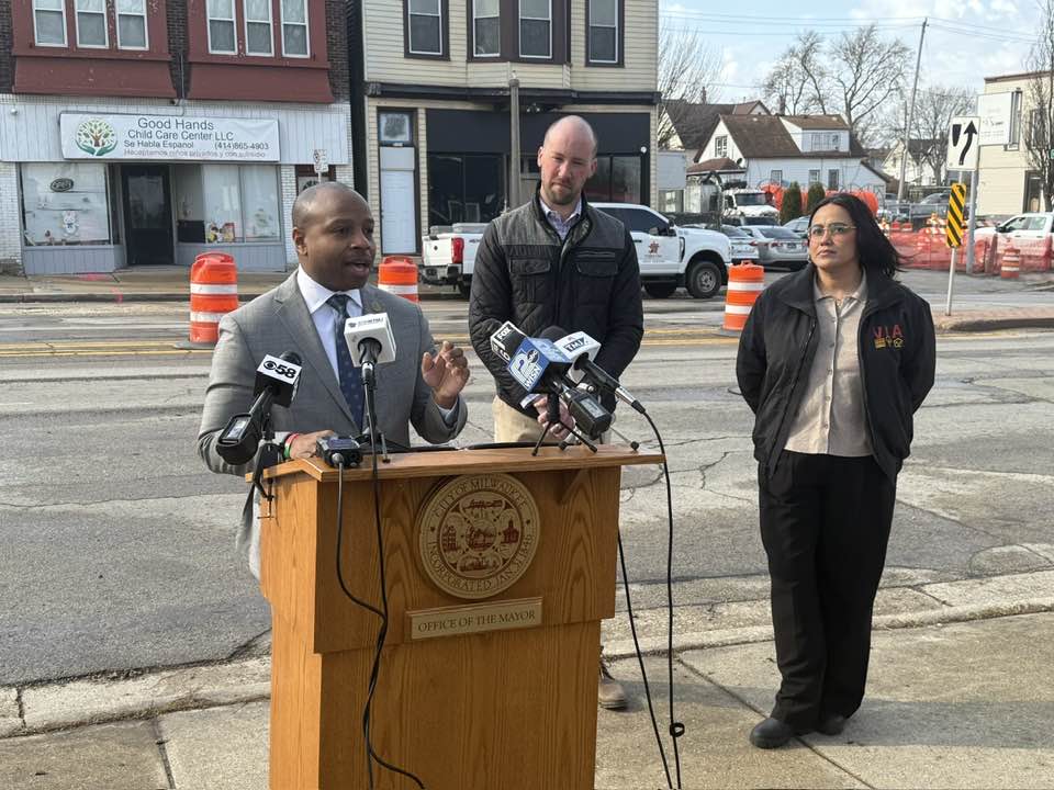 Mayor and City Engineer at Press Event