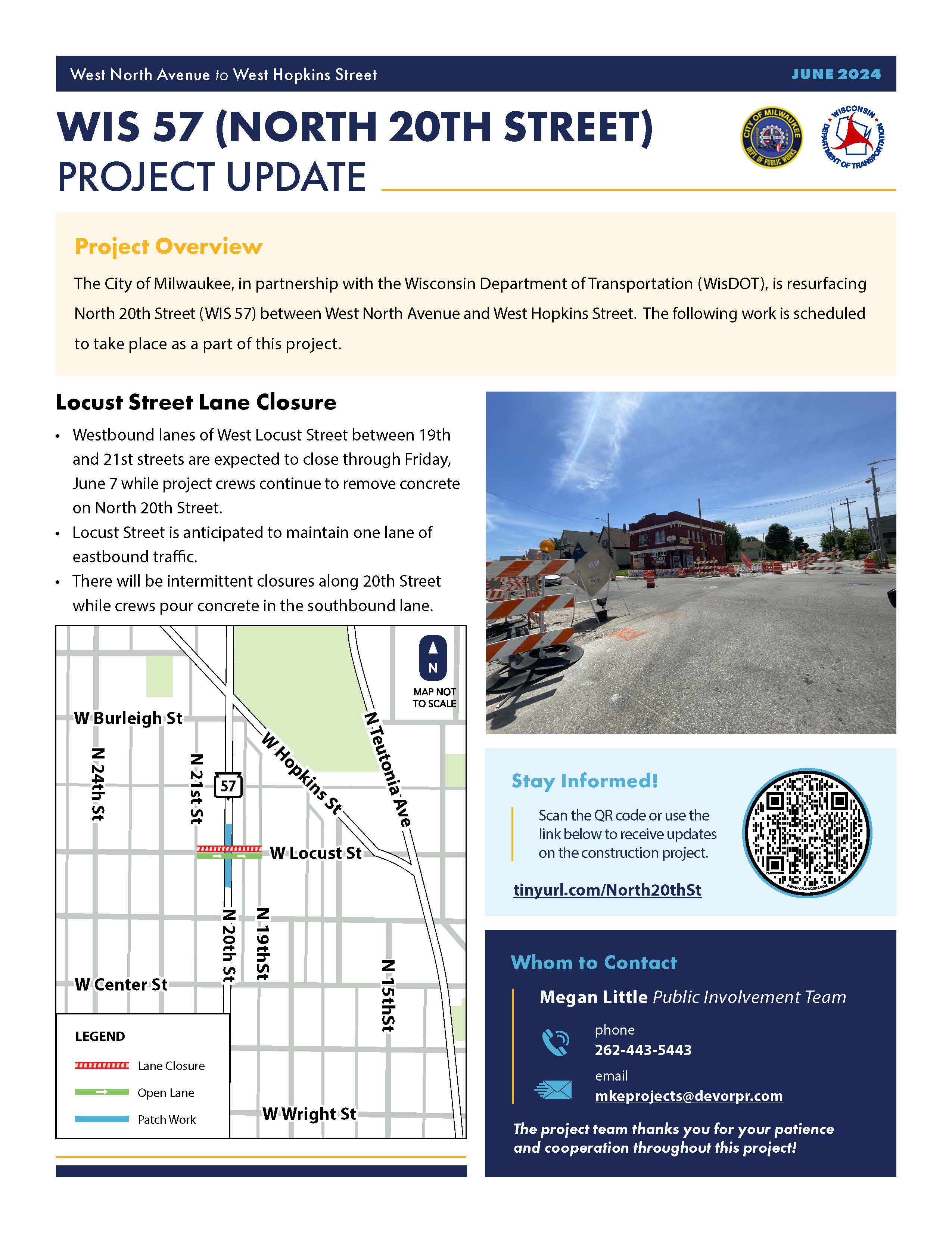 20th Street Project - Locust Street Lane Closures