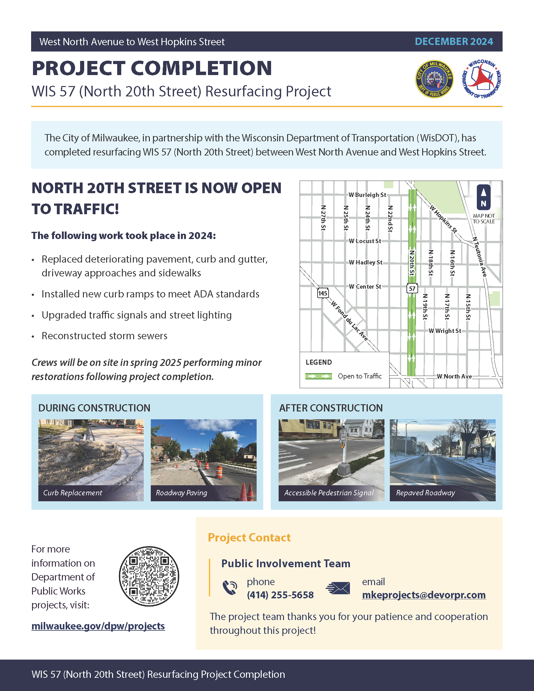 20th Street Project Completion