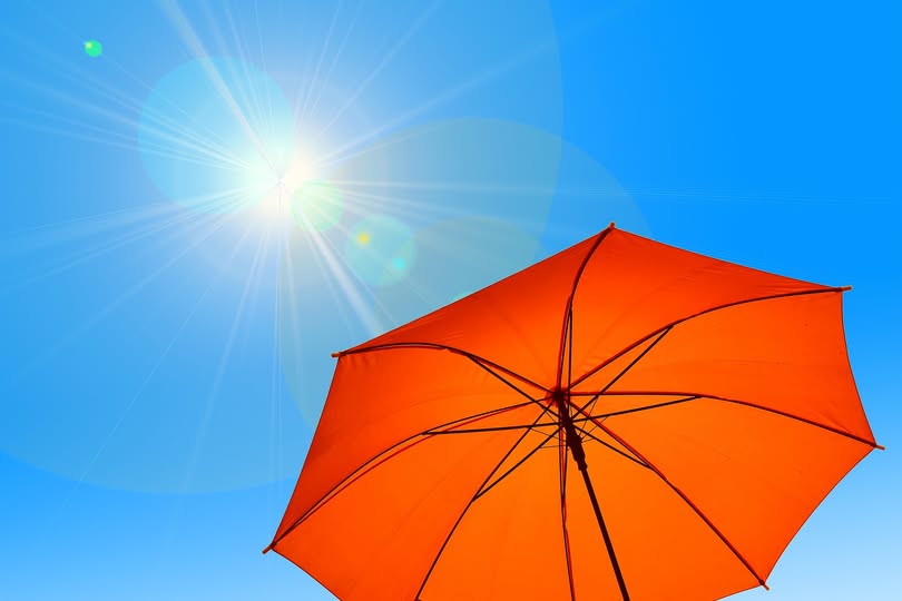 Summer heat and umbrella