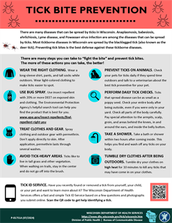 Tick Bite Prevention flyer