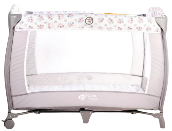 White and cream pack n play cribette