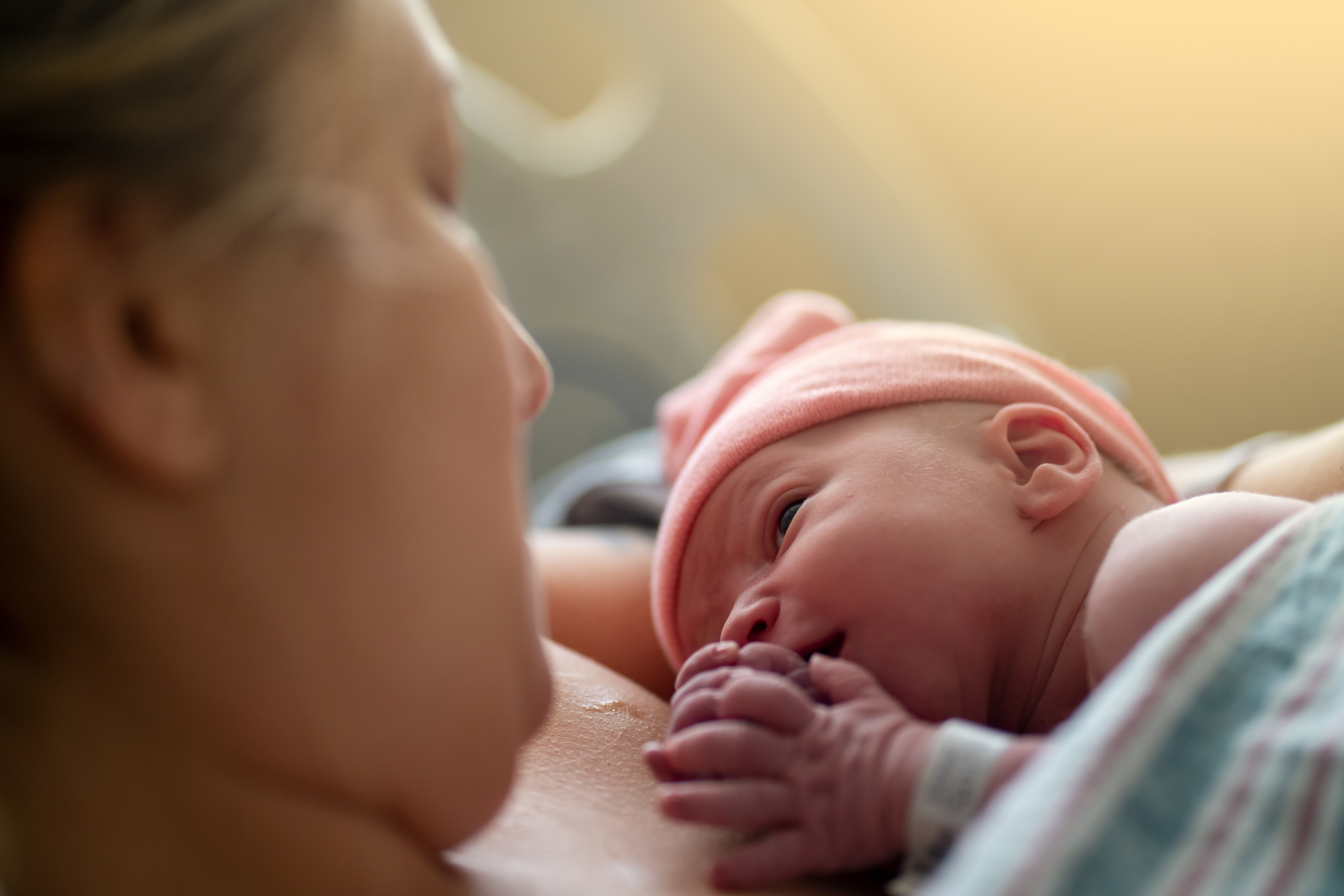 Mother and infant in hospital