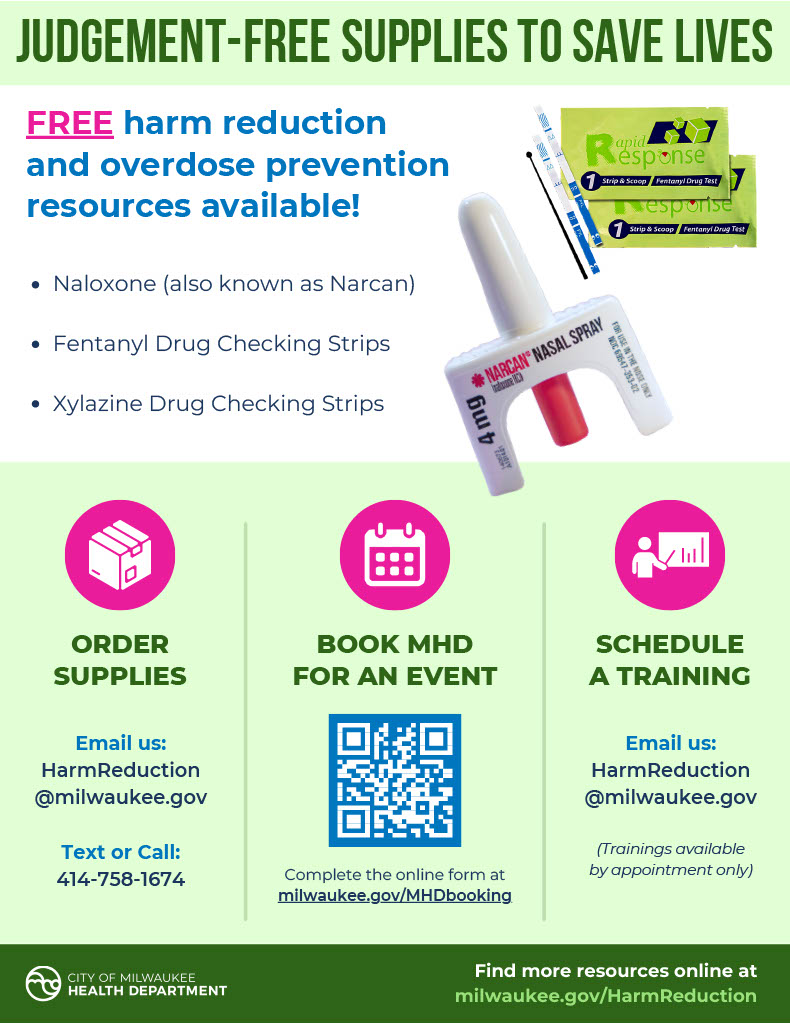 Spanish and English Harm Reduction flyer 2026