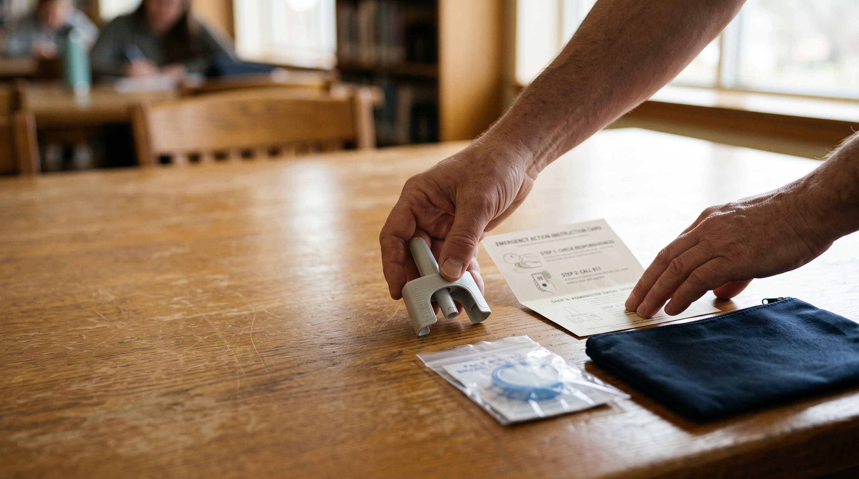 Person pack naxolone into harm reduction kit