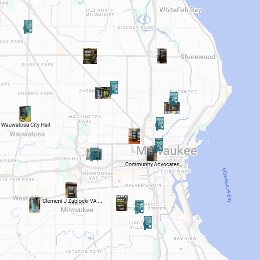 Map of Narcan distributors