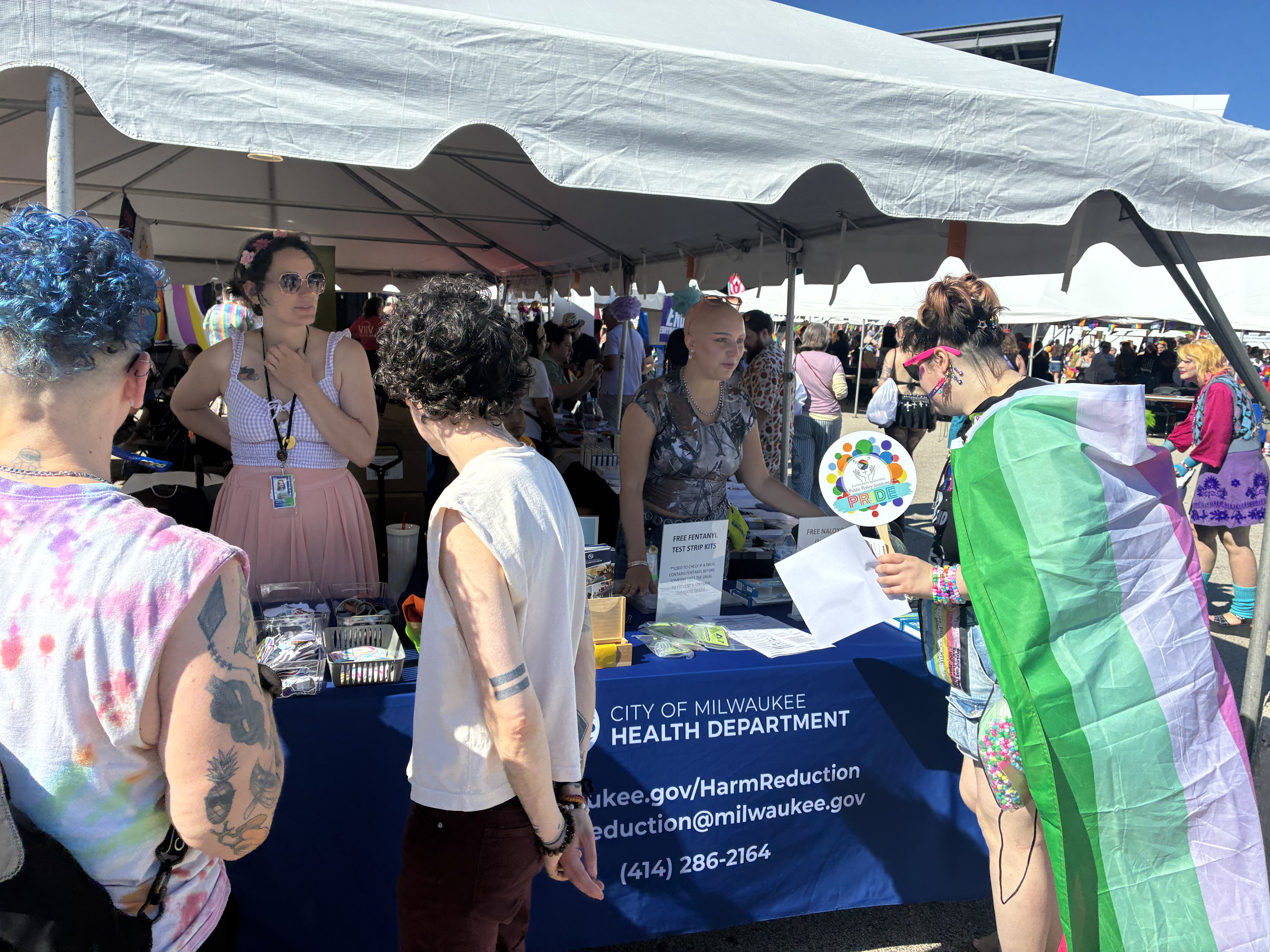 Harm Reduction team distributing resources