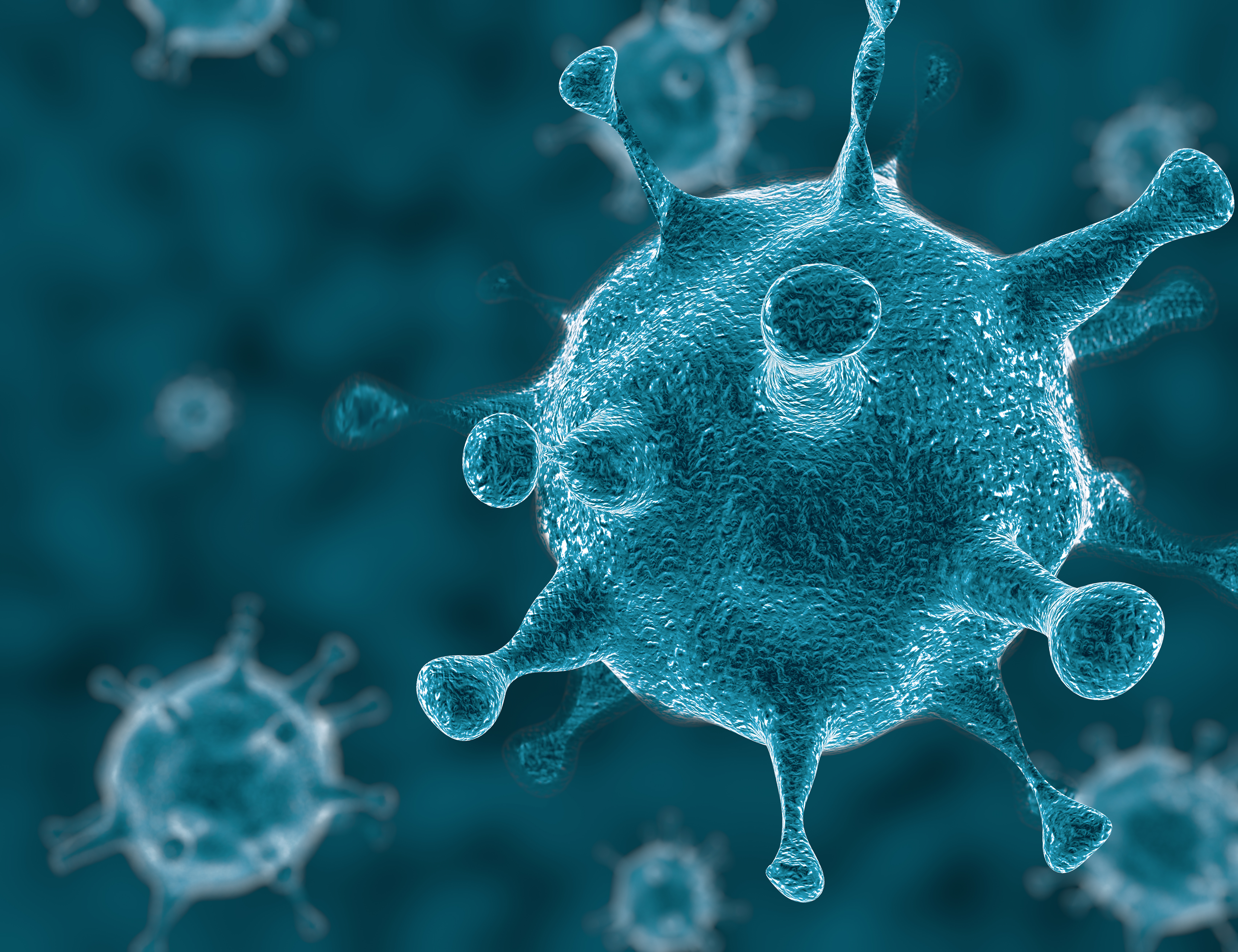 Communicable disease microbe under a microscope