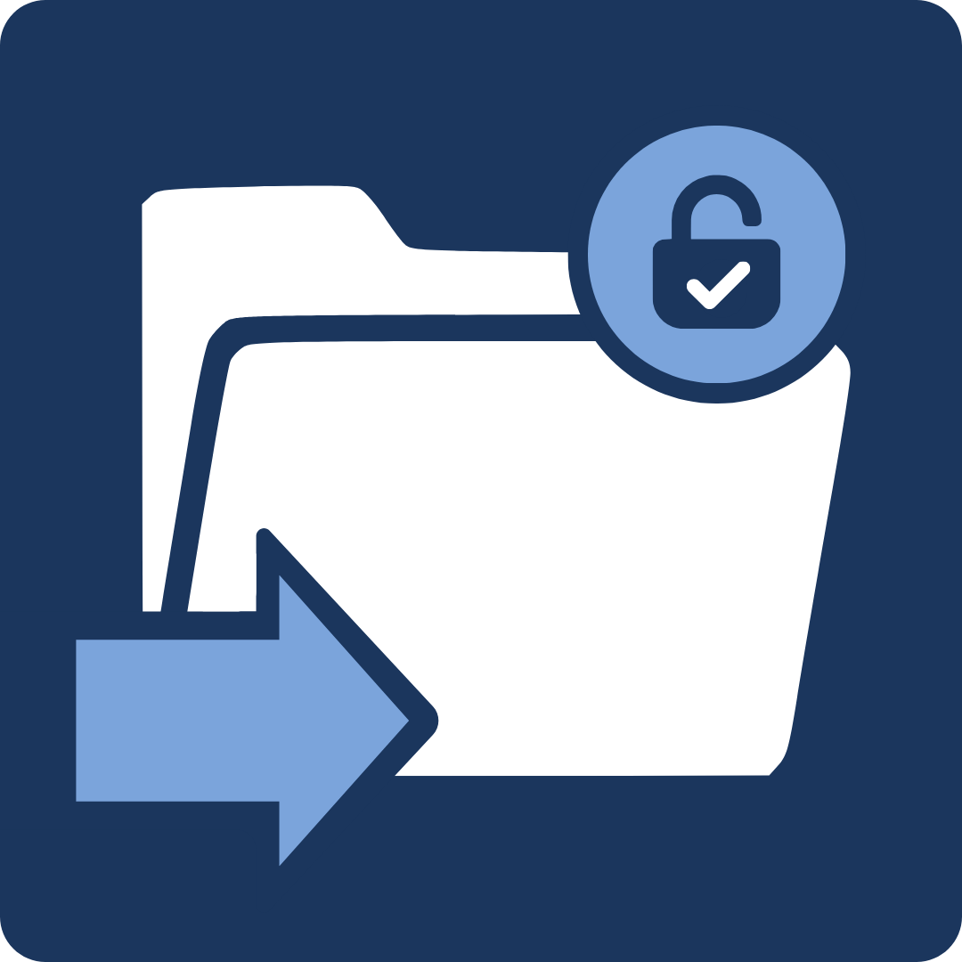 File folder with arrow and lock