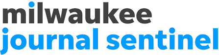 "Milwaukee Journal Sentinel logo with 'milwaukee' in dark gray lowercase and 'journal sentinel' in bright blue lowercase, conveying a clean, modern look."