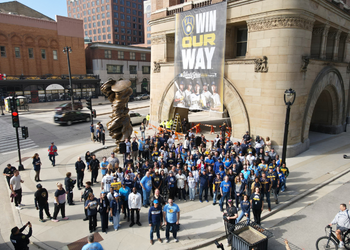 Brewers banner drop